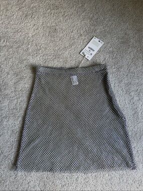 ZARA Diamanté Knit Rhinestone Mini Skirt - M